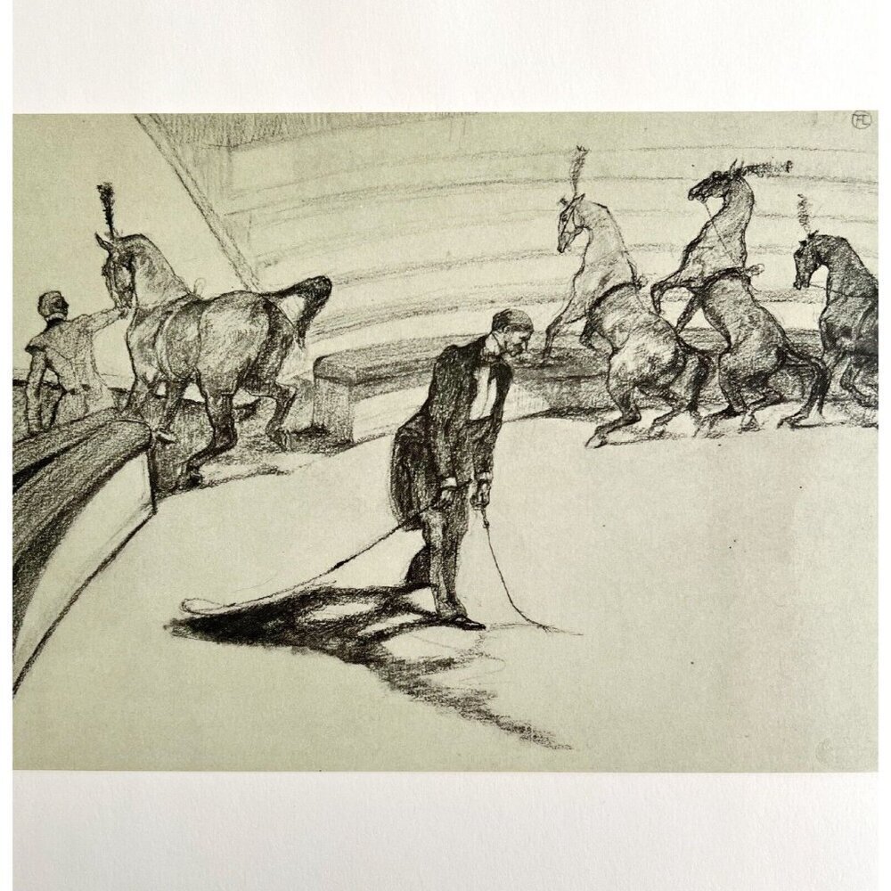 Toulouse Lautrec Performing Horses 1967 Circus Art Lithograph Matted - Picture 2 of 8